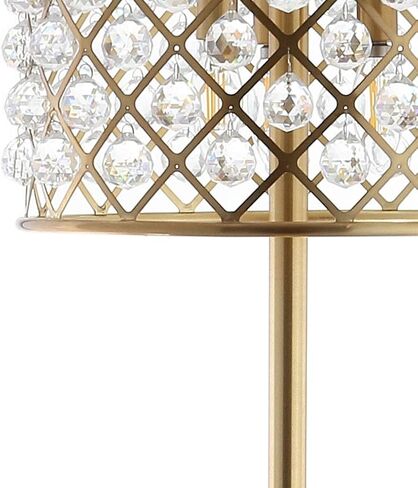JONATHAN Y JYL9000A Elizabeth 60 "مصباح أرضي LED كريستالي/معدني، معاصر، انتقالي، أنيق، هندسي، مكتب، غرفة المعيشة، غرفة عائلية، غرفة طعام، غرفة نوم، مدخل، بهو، نحاس ذهبي/شفاف in Kuwait