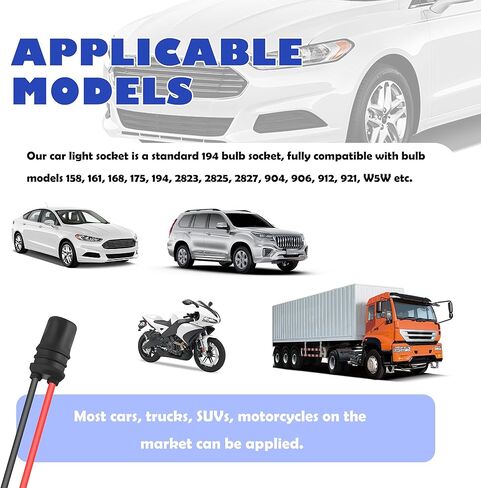 6 قطع 194 مقبس لمبة مع حزام تمديد، مقبس T10 متين لأضواء لوحة القيادة مقبس ضوء علامة جانبية، مقبس ضوء لوحة الترخيص العالمي ملحقات السيارة in Kuwait