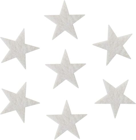 tBesme 100 PCS Adhesive Felt Star,1.5 inch White Self-Adhesive Felt Sticker for Party DIY Craft Projects,Sewing Handcraft Finishing(White) in Kuwait