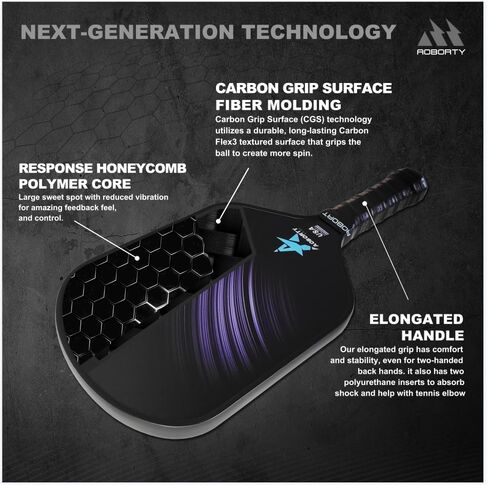 Carbon Fiber Pickleball Paddle - Tournament Edition- USAPA Polypropylene Honeycomb Paddle - World Champion Surface Technology Options Pickleball Racket with Bag & Cushion Comfort Grip in Saudi Arabia