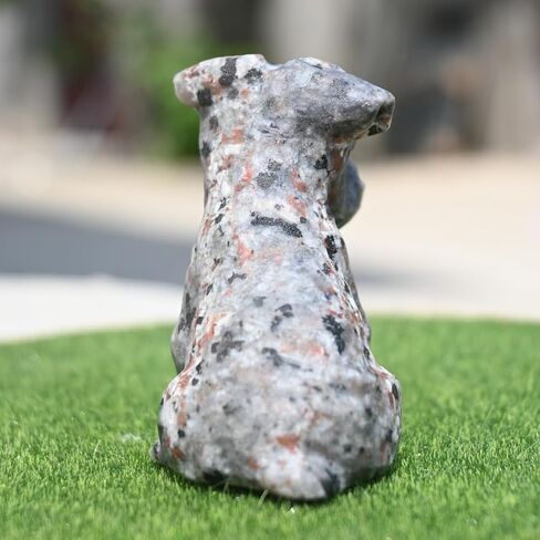 تماثيل Yooperlite Schnauzer مقاس 2 بوصة منحوتة من الكريستال Yooperlite على شكل جمجمة وجرو وتماثيل قابلة للجمع ديكور الريكي (Yooperlite) in Saudi Arabia