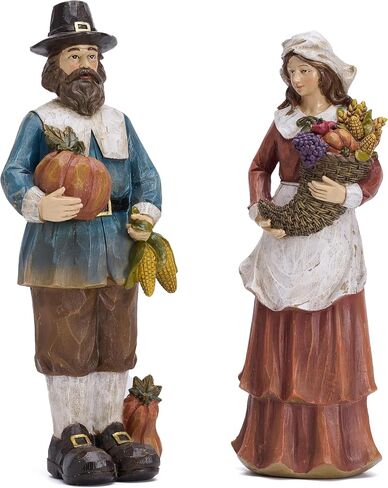 Valery Madelyn Fall Decorations For Home, Family Harvest Decor for Table Indoor Outdoor, Set of 2 Funny Thanksgiving Autumn Collectible Figurines Garden Statue Gifts for Room Yard Party Porch 12.5inch in Saudi Arabia