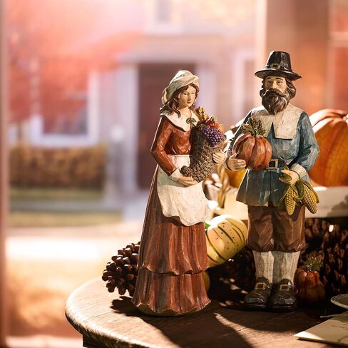 Valery Madelyn Fall Decorations For Home, Family Harvest Decor for Table Indoor Outdoor, Set of 2 Funny Thanksgiving Autumn Collectible Figurines Garden Statue Gifts for Room Yard Party Porch 12.5inch in Saudi Arabia