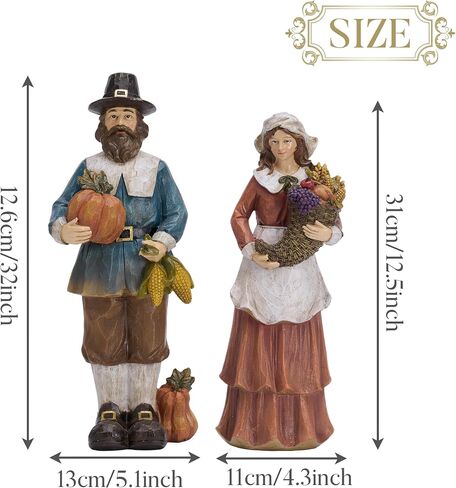 Valery Madelyn Fall Decorations For Home, Family Harvest Decor for Table Indoor Outdoor, Set of 2 Funny Thanksgiving Autumn Collectible Figurines Garden Statue Gifts for Room Yard Party Porch 12.5inch in Saudi Arabia