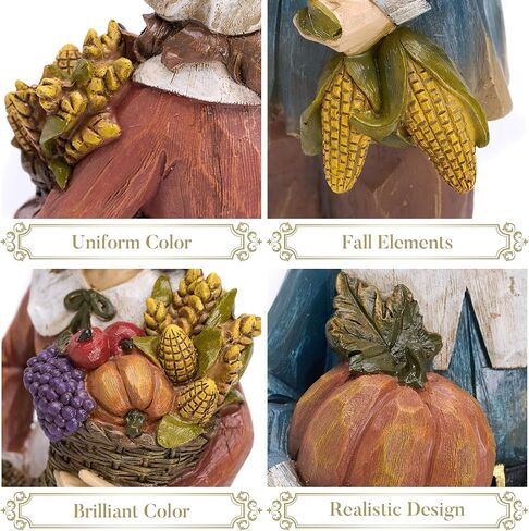 Valery Madelyn Fall Decorations For Home, Family Harvest Decor for Table Indoor Outdoor, Set of 2 Funny Thanksgiving Autumn Collectible Figurines Garden Statue Gifts for Room Yard Party Porch 12.5inch in Saudi Arabia