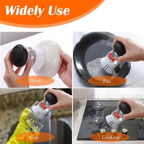 Dish Brush Refill Head Compatible with OXO Good Grips Soap Dispensing Palm Brush, 4 Pack Palm Brush Refills, Dish Scrub Brush Head Replacement, Scrubber Brush Replace Head for Home Kitchen in Saudi Arabia