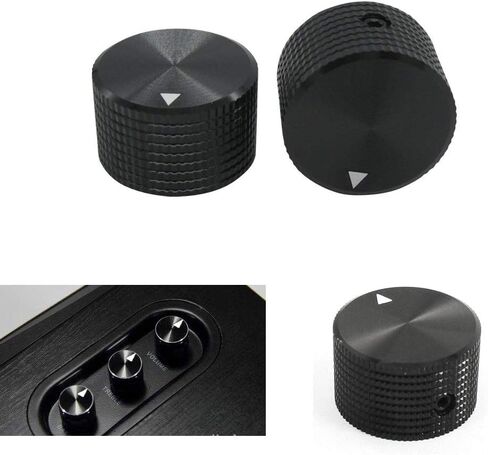 25 مللي متر × 15 مللي متر أسود الألومنيوم الروتاري التحكم الإلكتروني الجهد مقبض مكبر للصوت مقبض 2 قطعة in Kuwait