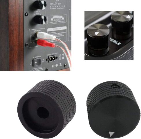 25 مللي متر × 15 مللي متر أسود الألومنيوم الروتاري التحكم الإلكتروني الجهد مقبض مكبر للصوت مقبض 2 قطعة in Kuwait