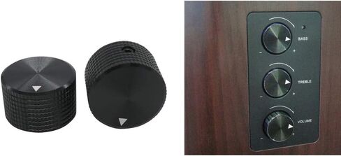 25 مللي متر × 15 مللي متر أسود الألومنيوم الروتاري التحكم الإلكتروني الجهد مقبض مكبر للصوت مقبض 2 قطعة in Kuwait