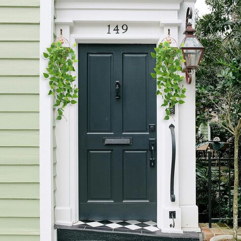 نبات معلق وهمي، 1 حزمة مجموعة نباتات صناعية معلقة، 3.6 قدم فو بوثوس فاينز يترك لغرفة النوم والحمام والفناء الداخلي والخارجي للمنزل والمكتب ديكور نباتات الحائط (مع السلال والخطافات) in Kuwait