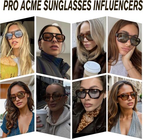 نظارات شمسية Pro Acme Retro Square Aviator، نظارات شمسية عصرية ذات ظل مزدوج وجسر مزدوج in Kuwait