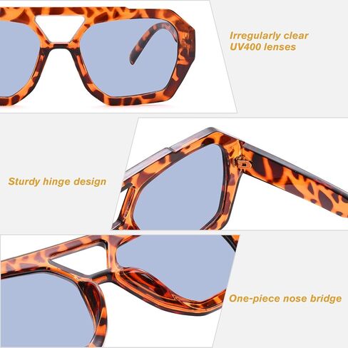 نظارات شمسية Pro Acme Retro Square Aviator، نظارات شمسية عصرية ذات ظل مزدوج وجسر مزدوج in Kuwait