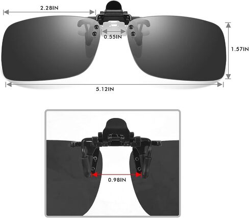 Clip on Sunglasses 4 Pack,Polarized Lens Fit over Prescription Glasses,Flip up Rimless Sunglasses in Kuwait