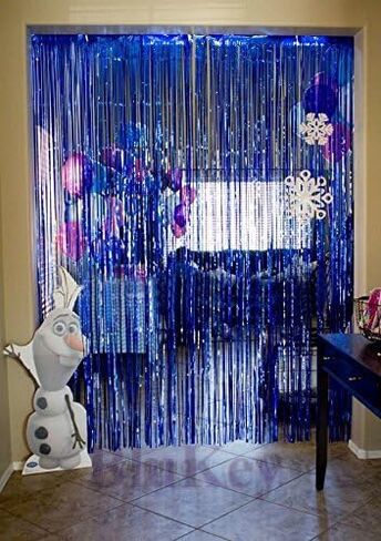 2 Pack 3ft x 8ft Royal Blue Foil Fringe Backdrop Metallic Tinsel Door Window Curtain Party Photo Booth Props for Birthday Bachelorette Wedding Graduation Christmas Holiday Prom Decorations in Saudi Arabia