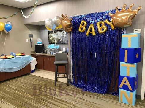 2 Pack 3ft x 8ft Royal Blue Foil Fringe Backdrop Metallic Tinsel Door Window Curtain Party Photo Booth Props for Birthday Bachelorette Wedding Graduation Christmas Holiday Prom Decorations in Saudi Arabia