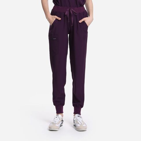 مجموعة يونيفورم وورلد سكرب للنساء - قميص وسروال مطاطي مع 8 جيوب، حزام خصر لليوجا، مضاد للتجاعيد، مقاس نحيف in Kuwait