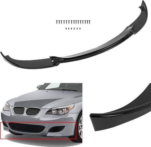 SCITOO Glossy Black Front Bumper Lip H-Style Fits for 2006-2010 for BMW E60 M5 PP Front Lip Spoiler in Saudi Arabia
