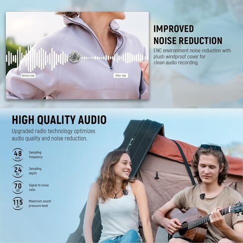 Neewer Wireless Lavalier Microphone for USB C with Charging Case, Compatible with iPhone 15/Android/PC/Laptop, 48KHz/24Bit Mini Lapel Mic, Noise Canceling 24H Battery for Recording Live Vlog, KM18 in Saudi Arabia