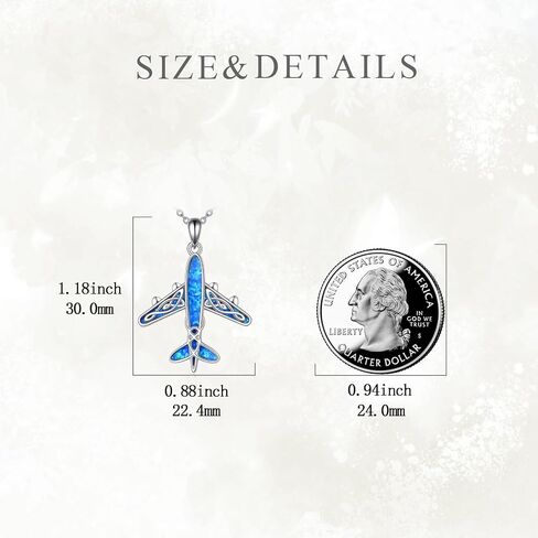 POPLYKE Airplane Necklace for Women 925 Sterling Silver Opal Aircraft Choker Necklace Jewelry Gifts in Saudi Arabia