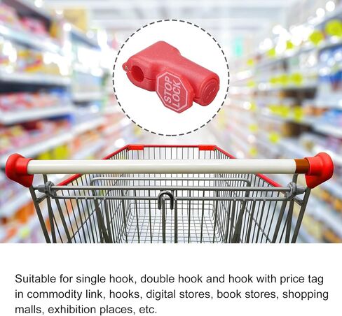 MECCANIXITY Retail Store Supermarket Mobile Phone Anti-Theft Hook Lock, 6mm Special Magnetic Display Shelf Lock,Peg Hook,Black with Words Pack of 30 in Saudi Arabia