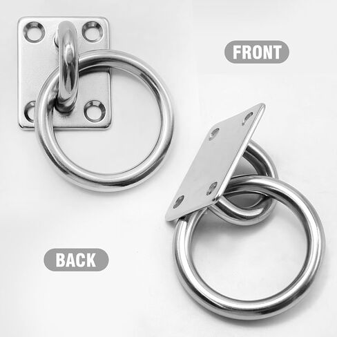 M8 Ceiling Hooks Kit,304 Stainless Steel Wall Mount Hook Pad Eye Plate,Heavy Duty with Swivel Hook for Ceiling, Gym,Balcony, Garage, Kitchen(4/6-Pack) in Saudi Arabia