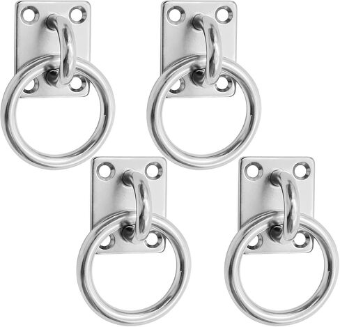 M8 Ceiling Hooks Kit,304 Stainless Steel Wall Mount Hook Pad Eye Plate,Heavy Duty with Swivel Hook for Ceiling, Gym,Balcony, Garage, Kitchen(4/6-Pack) in Saudi Arabia