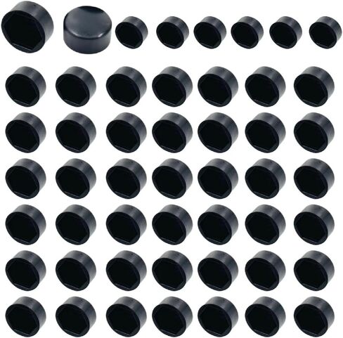50 Pcs Black Hex Nut Covers, M6 Plastic Nut Caps, Nut Protection Caps for Hex Hexagon Nuts in Saudi Arabia