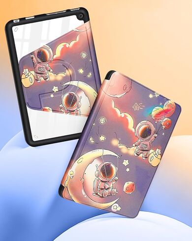 for Amazon Kindle Fire 7 Tablet Case 12th Generation 2022 Release for Women Girls Cute Girly Folio Cover Flowers Floral Design Rotating Stand with Auto Wake/Sleep for Kindle Fire 7 Cases 7" in Saudi Arabia