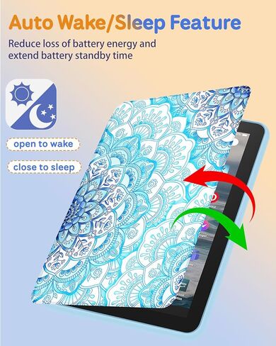 for Amazon Kindle Fire 7 Tablet Case 12th Generation 2022 Release for Women Girls Cute Girly Folio Cover Flowers Floral Design Rotating Stand with Auto Wake/Sleep for Kindle Fire 7 Cases 7" in Kuwait