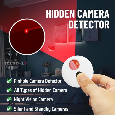 Hidden Camera Detectors SpyFinderX Spy Camera Detector for Hotel, Travel, Office, meeting rooms, Spy Camera Finder Locates Hidden Camera With Infrared Light, Portable Pocket Sized (White) in Saudi Arabia