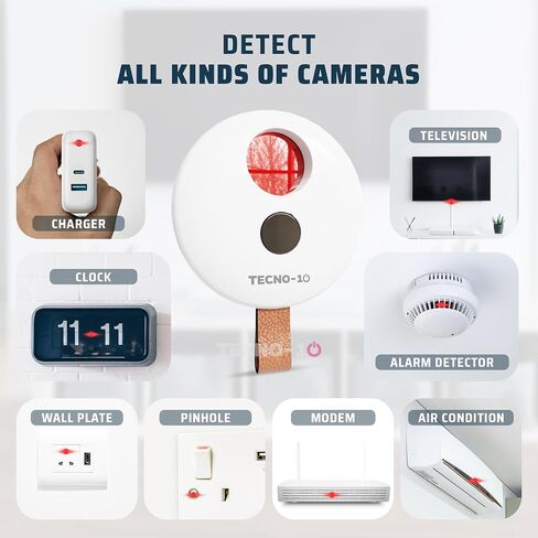 Hidden Camera Detectors SpyFinderX Spy Camera Detector for Hotel, Travel, Office, meeting rooms, Spy Camera Finder Locates Hidden Camera With Infrared Light, Portable Pocket Sized (White) in Saudi Arabia