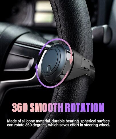 مقبض عجلة القيادة الدوار، مقبض عجلة القيادة العالمي، عجلة قيادة معدنية 360 درجة، مقبض كهربائي للسيارة مساعد القيادة in Kuwait