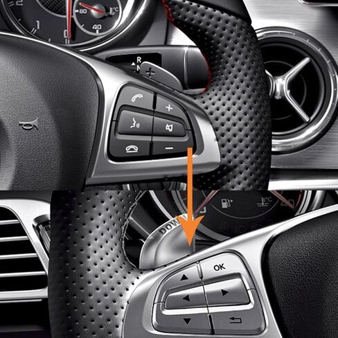 Xotic Tech Auto Interior 12 × غطاء زر التحكم الجانبي لسائق السيارة ديكور ديكور متوافق مع Mercedes C-Class W205 2014-2021، GLC Class X253 2016-2022 (فضي) in Kuwait