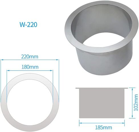 Drop-in Trash Chute - 304 Stainless Steel Round Built-in Countertop Waste Trash Chute Grommet, Brushed Finish in Saudi Arabia