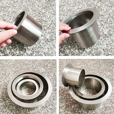 Drop-in Trash Chute - 304 Stainless Steel Round Built-in Countertop Waste Trash Chute Grommet, Brushed Finish in Saudi Arabia
