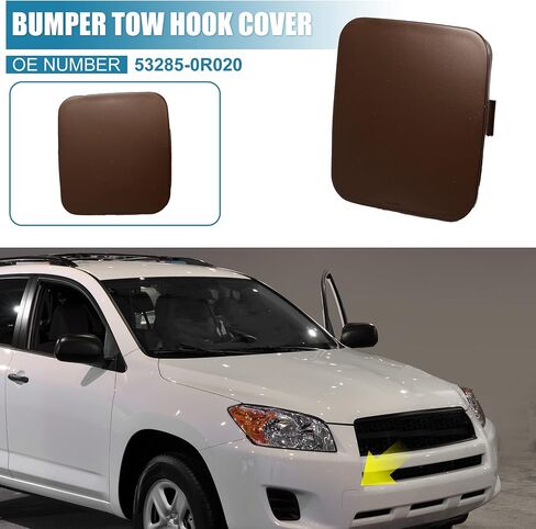 X AUTOHAUX 1 Pair Car Front Left Right Bumper Tow Hook Cover 53285-0R020 53286-0R020 for Toyota RAV4 2009 2010 2011 2012 Tow Hook Eye Lid Cover Trailer Cap White in Saudi Arabia