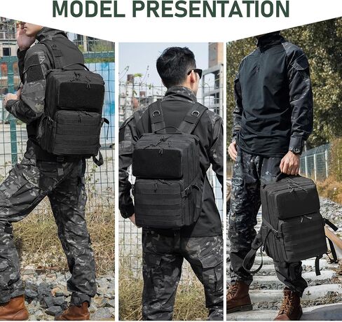 CamGo Tactical Backpack for Men and Women Large Military Hiking Daypacks Molle Travel Rucksack for Outdoor Sports (25L-Black) in Saudi Arabia