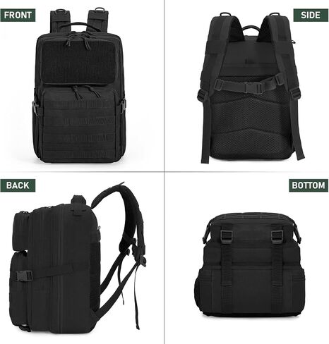 CamGo Tactical Backpack for Men and Women Large Military Hiking Daypacks Molle Travel Rucksack for Outdoor Sports (25L-Black) in Saudi Arabia