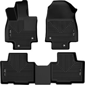 Husky Liners Weatherbeater Floor Mats | Fits 2024 Toyota Grand Highlander & Lexus TX350 | Front & 2nd Row, 3-pc Black - 99351