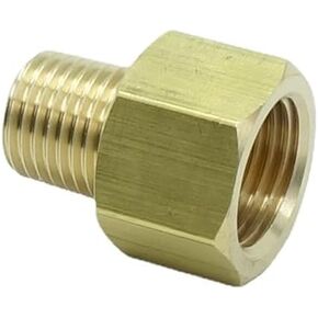 2 Pcs 1/4" NPT Pipe Male x M16 x1.5 Female Metric Gauge Adapter Brass