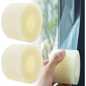 شريط إغلاق شفاف للطقس للنافذة، 2 بوصة × 55 ياردة (عبوتان إجمالي 110 ياردة)، شريط عازل شفاف للنافذة لفصل الشتاء، لا تتم إزالة أي بقايا بشكل نظيف in Kuwait