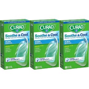 Curad Soothe and Cool Clear Gel Bandages, 8 Count (Pack of 3)