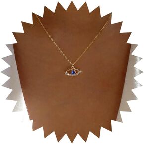 Vintage Crystal Devil Eye Necklace Rhinestone Eye Pendant Necklace Purple Amethyst Eye Necklace Gold Cz Evil Eye Choker Necklace Jewelry for Women and Girls (Purple)