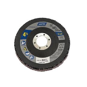 Norton 4-1/2’’ x 7/8’’ 80 Grits high-Performance Zirconia Alumina Flap Discs for Angle Grinder, High Density Zirconia Type 29 for Stock Removal, Deburring, Surface refinishing-Pack of 10
