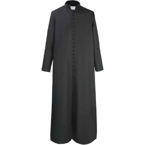 Men's Clergy Robes Priest Robe with 33 Button Cassocks Priest Pastor Robes Preacher Christian Costume