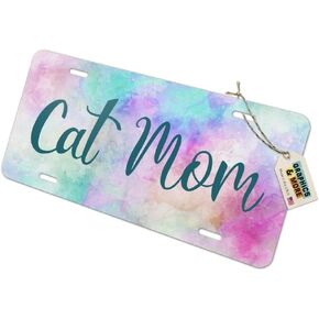 GRAPHICS & MORE Cat Mom Colorful Novelty Metal Vanity Tag License Plate