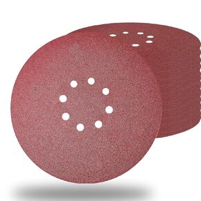 10 Pack 9-Inch 8 Hole 40 Grit Drywall Sanding Disc Sandpaper - 9" Aluminum Oxide Hook-and-Loop Sandpaper for ‎ Drywall Sander Wood Furniture Finishing