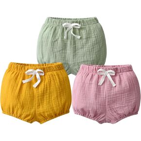 Newborn Baby Girls 3 Pack Shorts Solid Ruffle Casual Sports Short Pants Summer