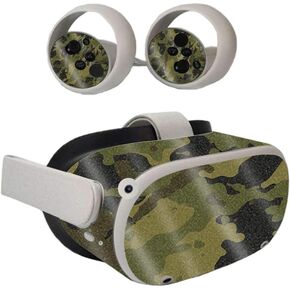 MightySkins Glossy Glitter Skin Compatible with Oculus Quest 2 - Green Camouflage | Protective, Durable High-Gloss Glitter Finish | Easy to Apply, Remove, and Change Styles | Made in The USA