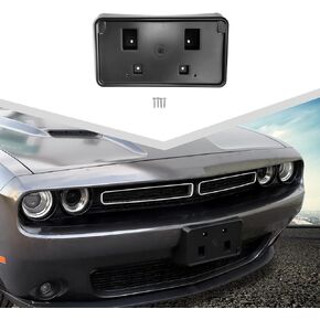 Jimen for Challenger License Plate Holder, Front License Plate Frame Mount Bracket Compatible with Dodge Challenger 2010-2023 (Black)